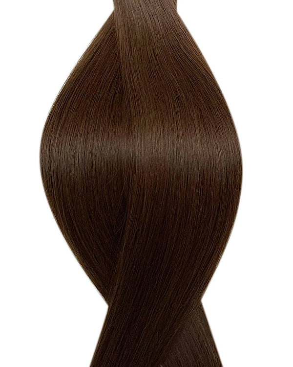 Human hair genius weave extensions UK available in #4A roasted chestnut