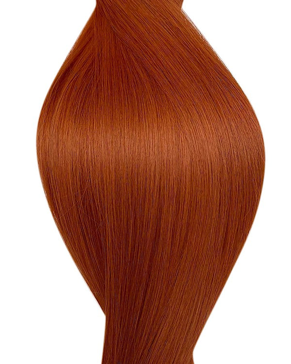 Human micro ring hair extensions UK available in #36 copper flame