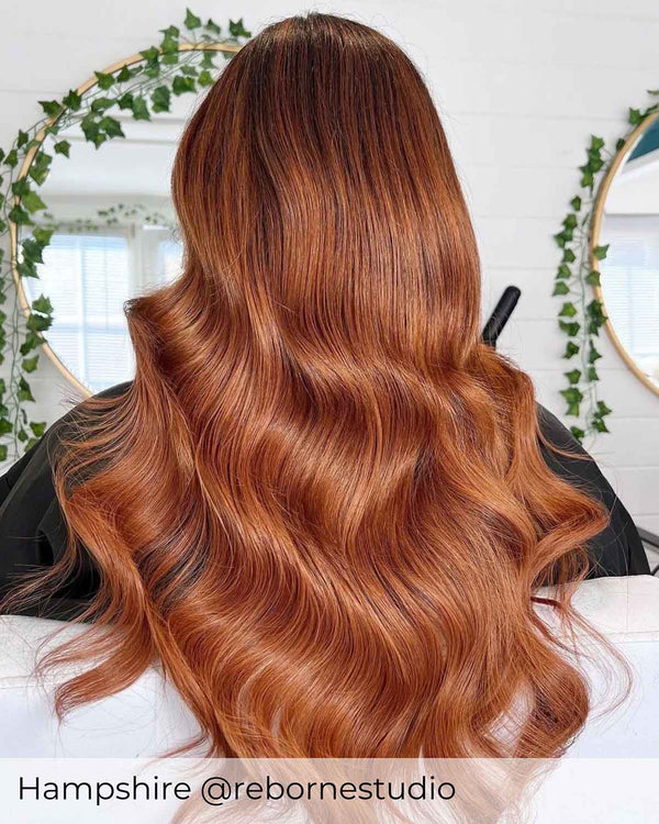 Dream dark auburn hair with micro ring hair extensions by Viola hair extensions the best Red and auburn hair extensions in the UK