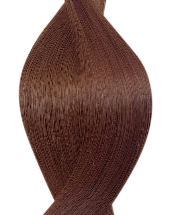 Human micro ring hair extensions UK available in #35 dark auburn roasted red