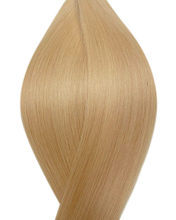 Human micro ring hair extensions UK available in #24 golden blonde summer sunrise