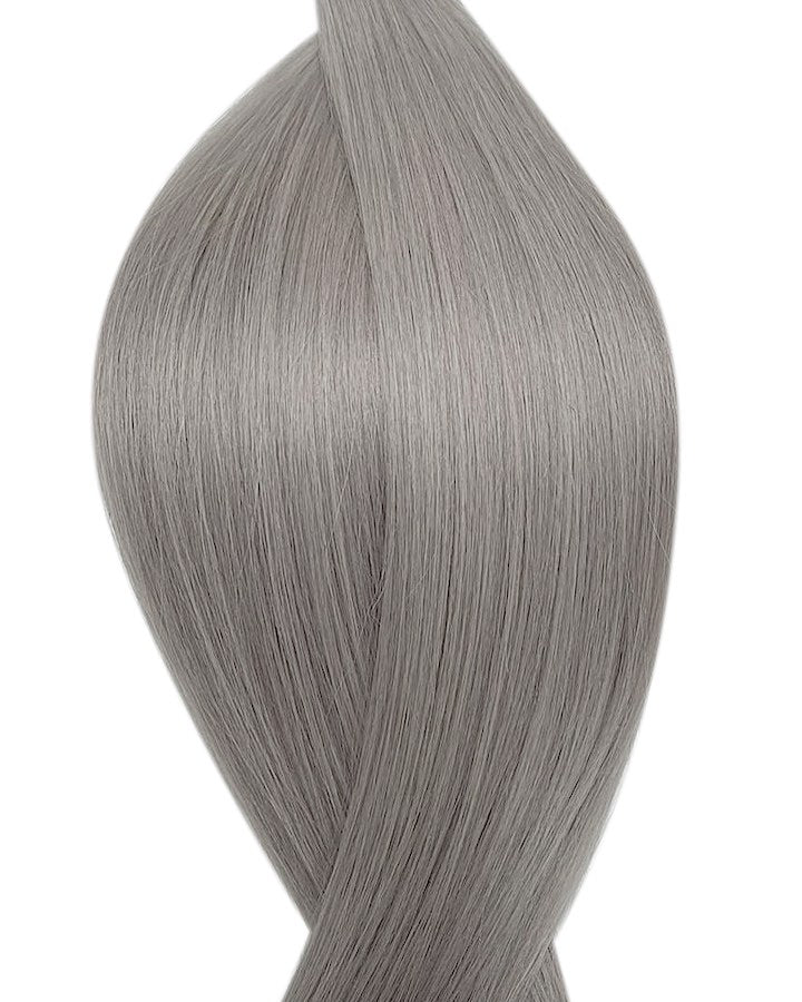 Human pre-bonded hair extensions UK available in silver fox #66