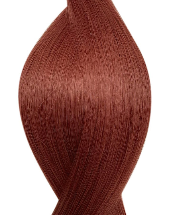 Human micro ring hair extensions UK available in #33 auburn raspberry Bellini