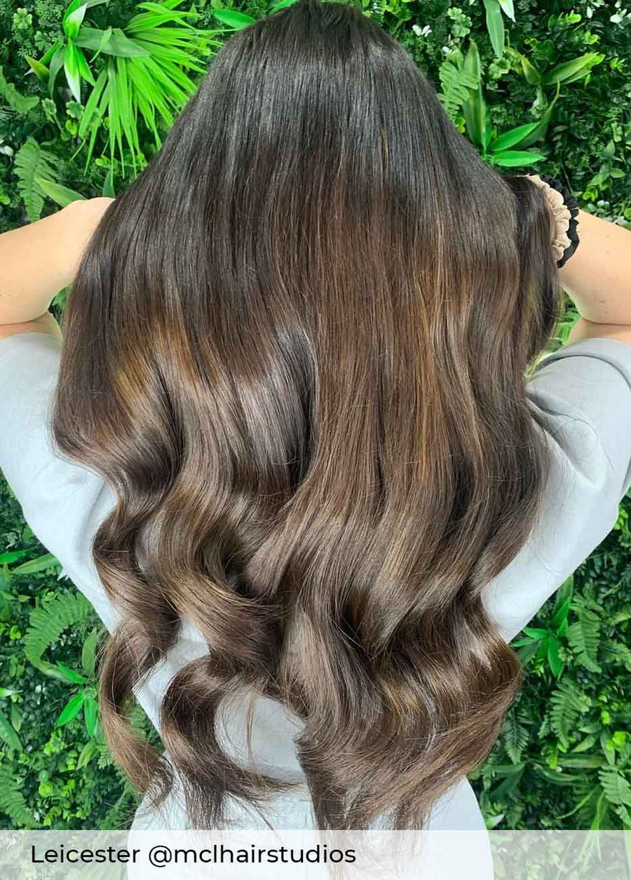 Light Ash Brown Seamless Clip in Hair Extensions Viola Hair Extensions