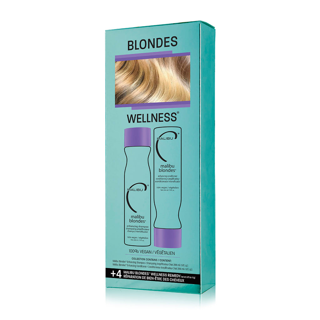 Malibu C Blondes Wellness Kit deals Collection - Shampoo, Conditioner & Remedy Set of2